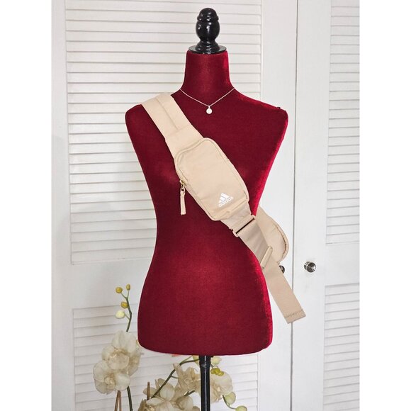 Adidas Beige Essentials 2 Sling Crossbody Bag BOS Mini Monogram Wonder 060 - Picture 3 of 14